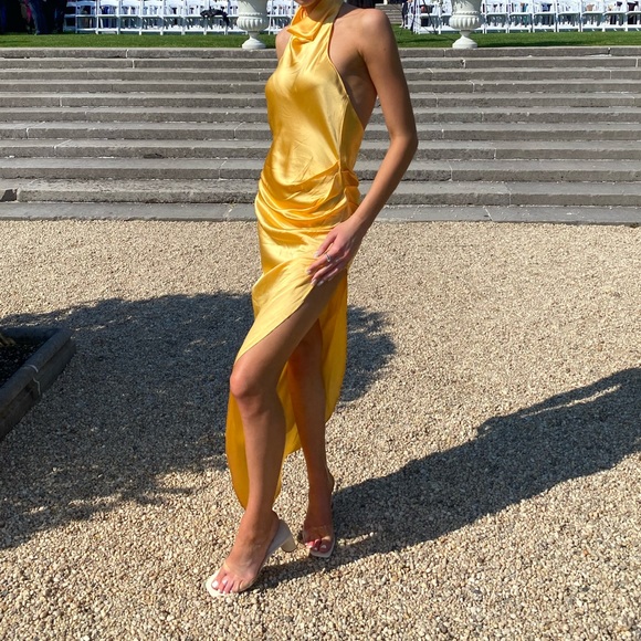 Amanda Uprichard | Dresses | X Revolve Samba Gown In Citron | Poshmark
